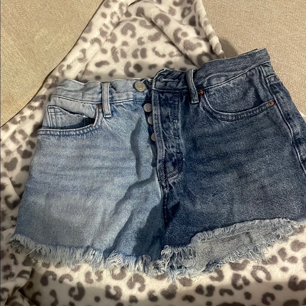Two-Tone Denim Women's Shorts